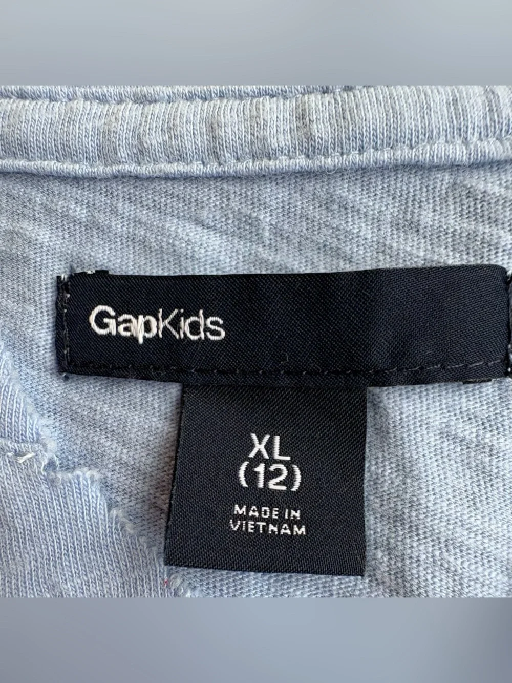 GAP Kids - Light Blue Tank with Blue French BullDog Camera Graphic - Size XL / 1